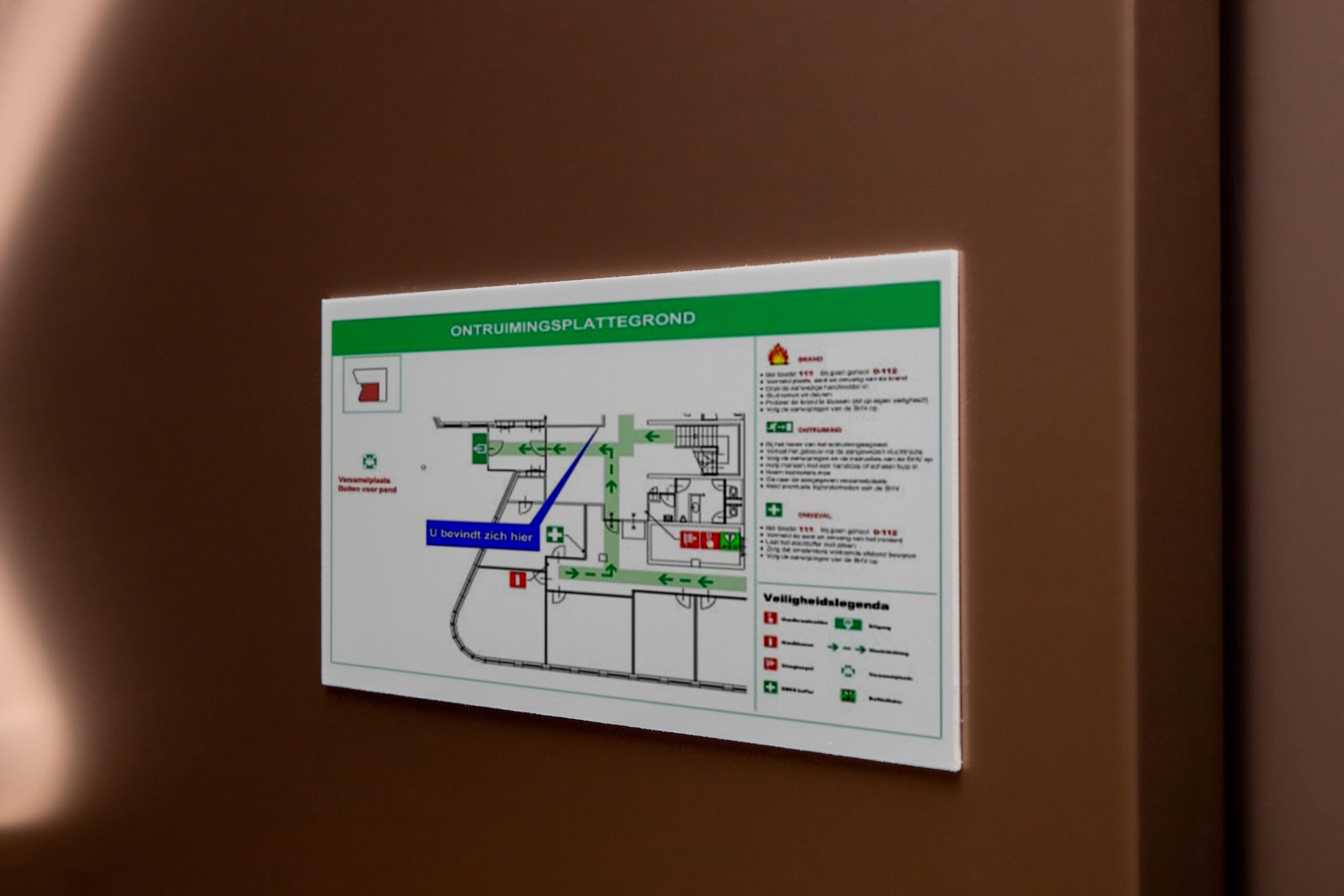 Ontruimingsplattegrond bordje