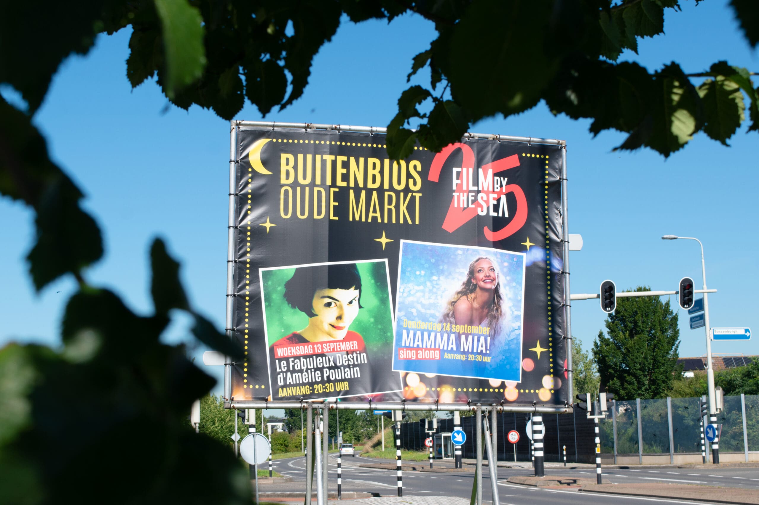 Spandoekframe ter promotie van jazzboz in bergen op zoom