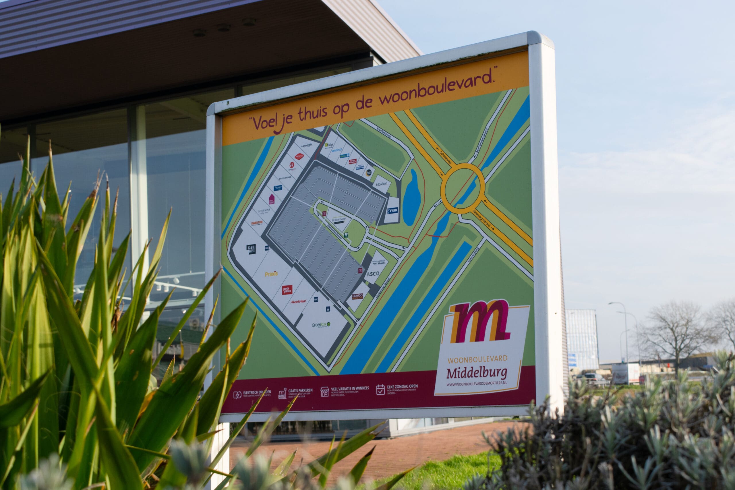 Plattegrond van Woonboulevard Middelburg - bewegwijzering
