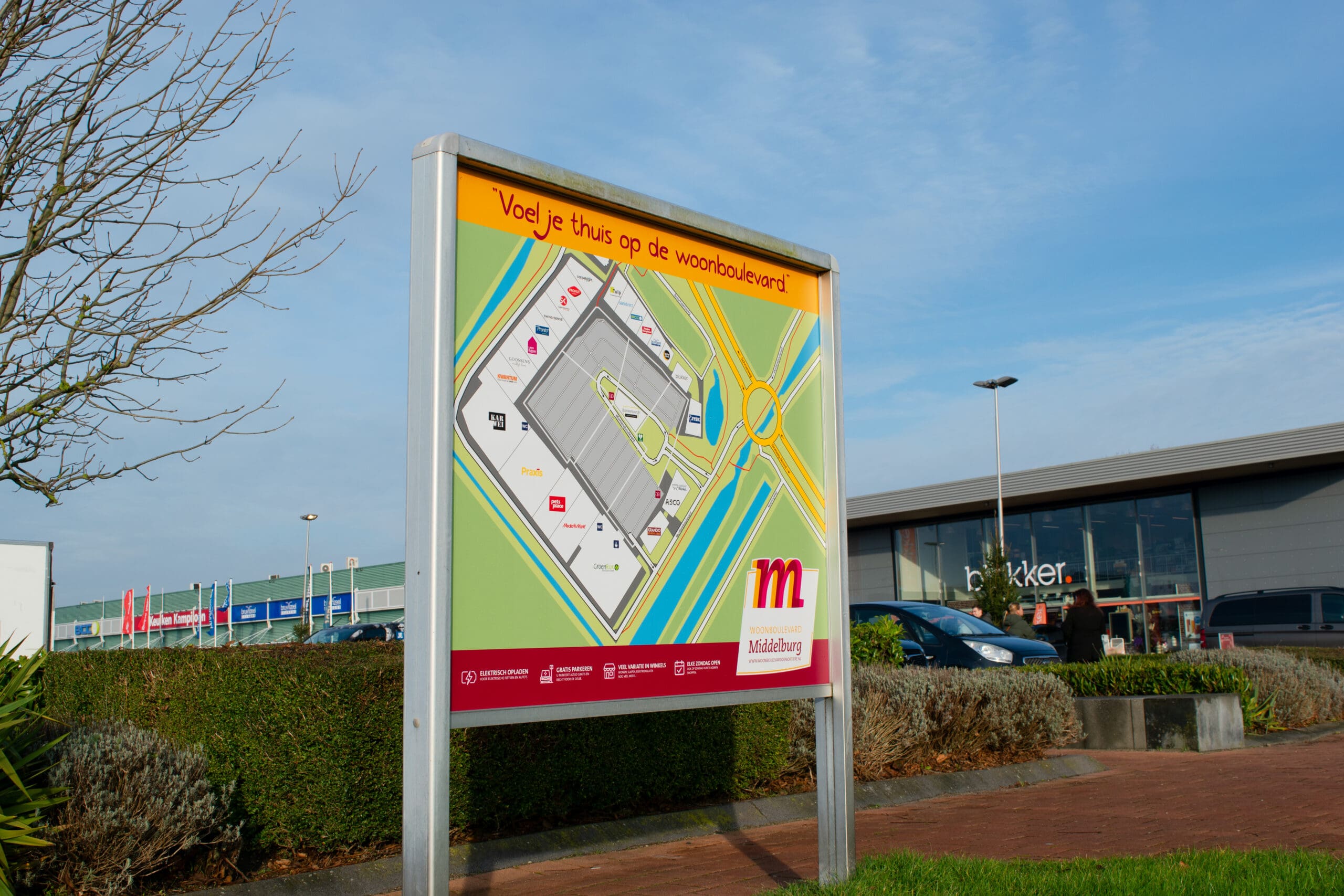 informatiebord met plattegrond, plattegrondbord, woonboulevard mortiere