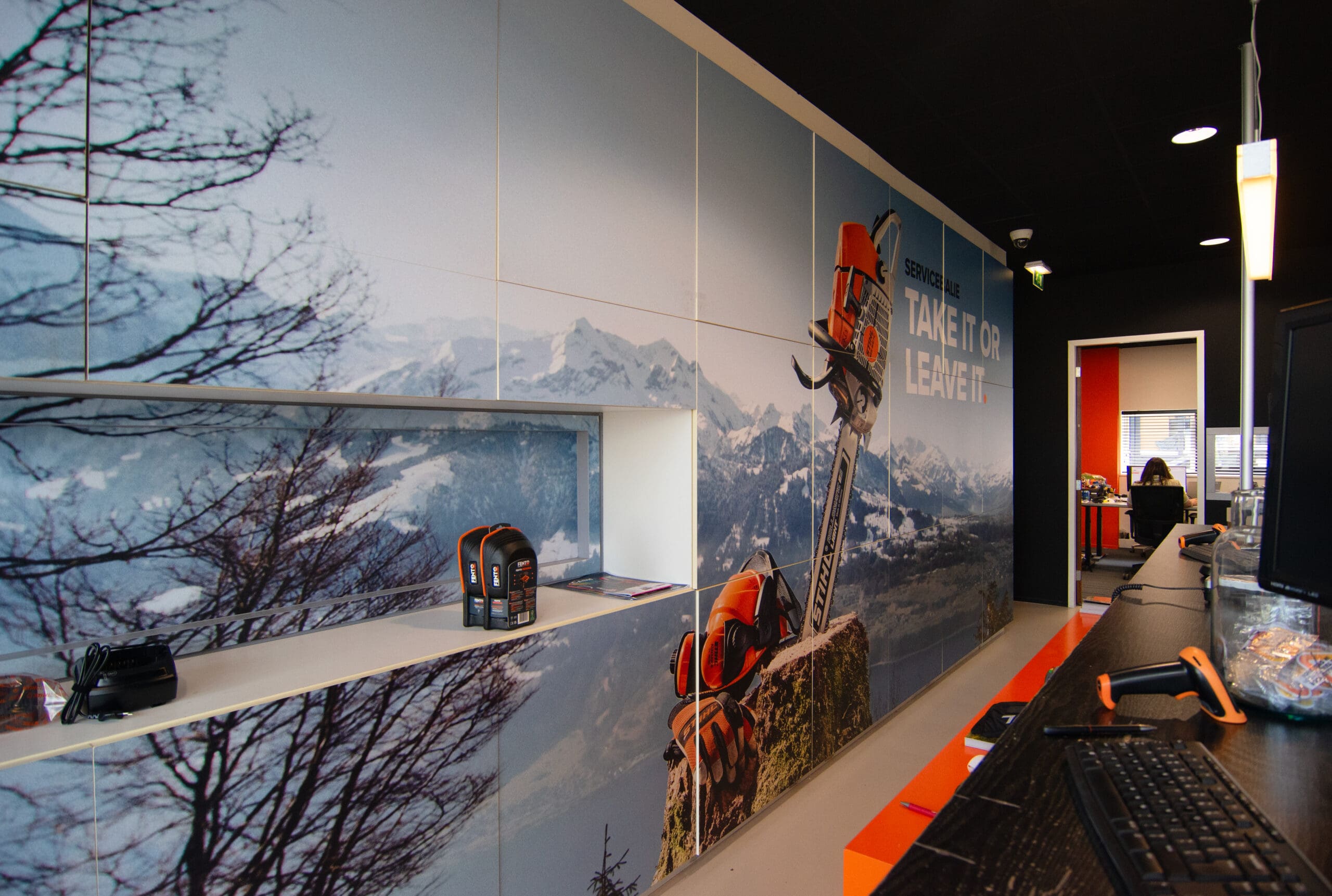 wandvisuals, doek met foto, wandfolie met foto, wanddecoratie, kantoorinrichting