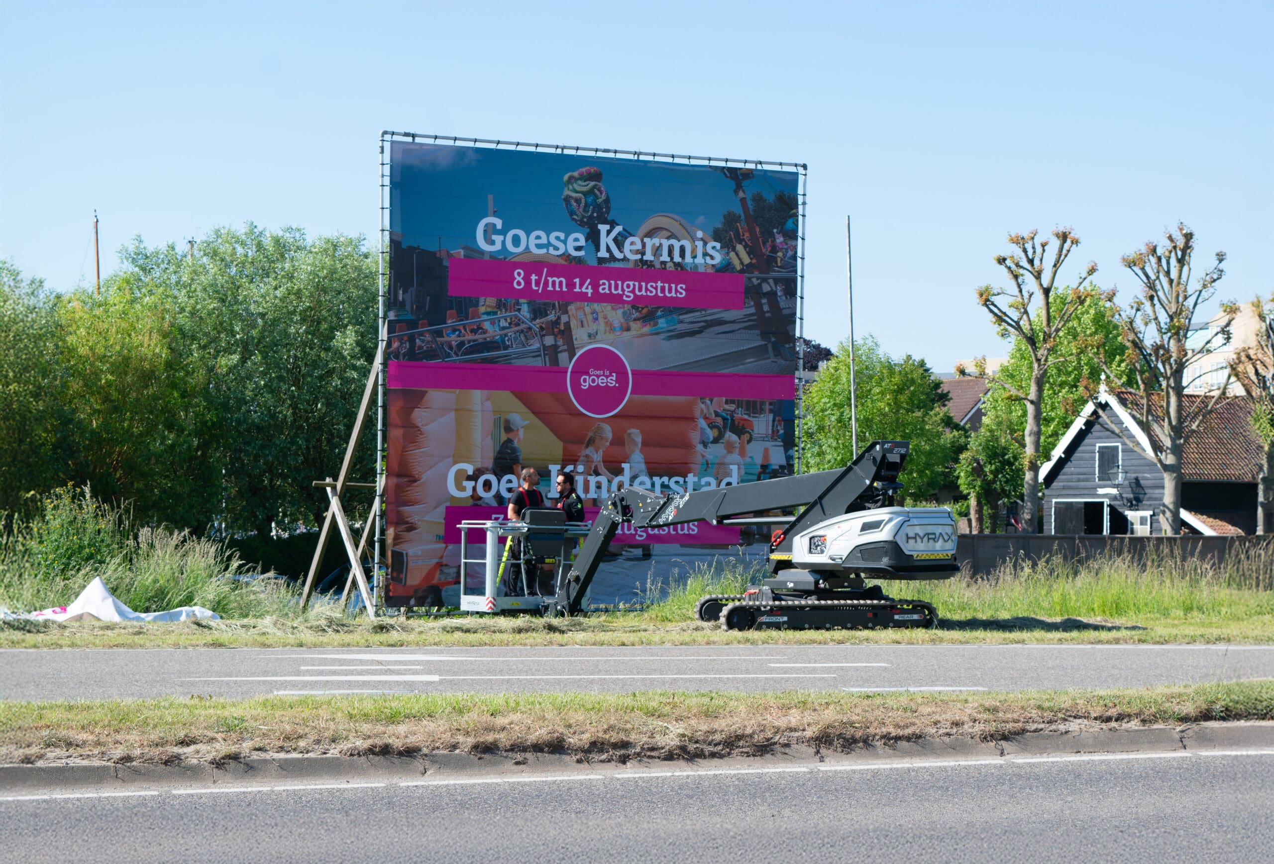 Bedrukt spandoek met logo en afbeelding voor de gemeente Goes in Zeeland