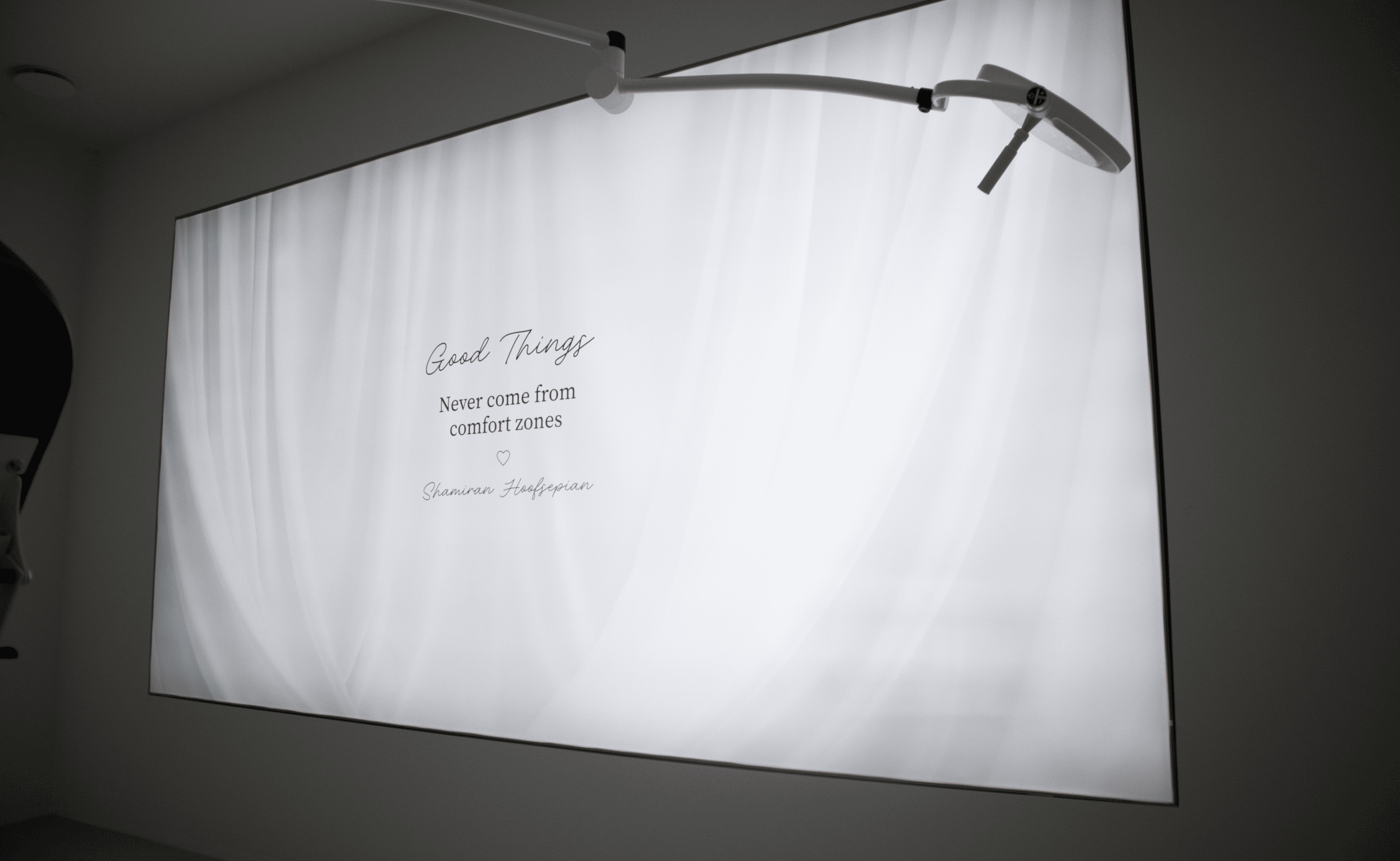 maatwerk textielframe met verlichting